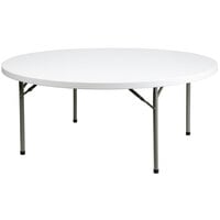 Flash Furniture DAD-YCZ-180R-GW-GG 72" Round Granite White Heavy-Duty Molded Plastic Folding Table
