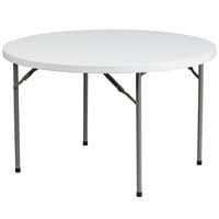 Flash Furniture DAD-YCZ-122R-GG 48" Round Granite White Heavy-Duty Molded Plastic Folding Table