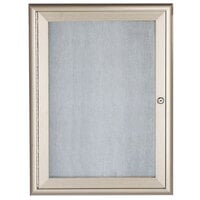 Aarco OWFC2418 24 inch x 18 inch Silver Enclosed Aluminum Indoor / Outdoor Bulletin Board with Waterfall Style Frame