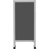 Aarco AA-35SS 42" x 18" Aluminum A-Frame Sign Board with Slate Gray Write-On Porcelain Chalk Board