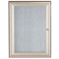 Aarco OWFC3624 36 inch x 24 inch Silver Enclosed Aluminum Indoor / Outdoor Bulletin Board with Waterfall Style Frame