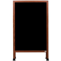 Aarco MA-1P 42 inch x 24 inch Cherry A-Frame Sign Board with Black Write-On Acrylic Marker Board