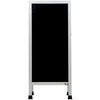 Aarco AA-3BP 42" x 18" Aluminum A-Frame Sign Board with Black Write-On Acrylic Marker Board