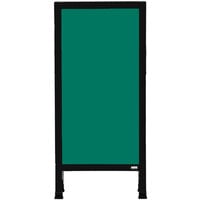 Aarco BA-311SG 42" x 18" Black Aluminum A-Frame Sign Board with Green Write-On Porcelain Chalk Board