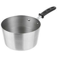 Vollrath 78431 3 Qt. Stainless Steel Tapered Sauce Pan with TriVent Black Silicone Handle