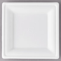 Eco Products EP-P021 6 inch Square White Compostable Sugarcane Plate - 500/Case