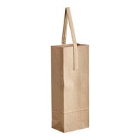 Choice 5" x 12 1/2" 1 Bottle Customizable Paper Wine Bag with Handle - 250/Case