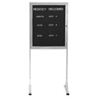 Aarco FMD3624 36 inch x 24 inch x 72 inch Enclosed Aluminum Indoor Freestanding Message Center with Black Letter Board - 1 Hinged Locking Door
