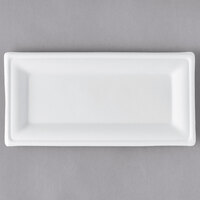 Eco Products EP-P024 10 inch x 5 inch Rectangular White Compostable Sugarcane Plate - 500/Case