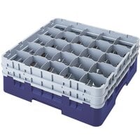 Cambro 25S1214186 Camrack 12 5/8 inch High Customizable Navy Blue 25 Compartment Glass Rack