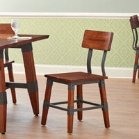 Lancaster Table & Seating Industrial Chair with Antique Walnut Finish