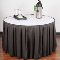 Snap Drape 5412CE29B3-512 Wyndham 13' x 29 inch Charcoal Box Pleat Table Skirt with Velcro® Clips