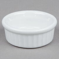 Tuxton BPX-0162 1.5 oz. Porcelain White Fluted China Ramekin - 48/Case