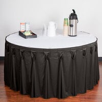 Snap Drape 5412EG29W3-512 Wyndham 17' 6 inch x 29 inch Charcoal Bow Tie Pleat Table Skirt with Velcro® Clips