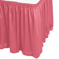 Snap Drape 5412CE29S3-050 Wyndham 13' x 29 inch Dusty Rose Shirred Pleat Table Skirt with Velcro® Clips