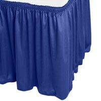 Snap Drape 5412CE29S3-572 Wyndham 13' x 29 inch Royal Blue Shirred Pleat Table Skirt with Velcro® Clips