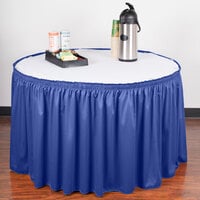 Snap Drape 5412CE29S3-572 Wyndham 13' x 29 inch Royal Blue Shirred Pleat Table Skirt with Velcro® Clips