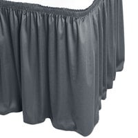 Snap Drape 5412CE29S3-583 Wyndham 13' x 29" Slate Blue Shirred Pleat Table Skirt with Velcro® Clips