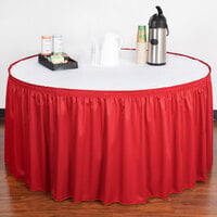 Snap Drape 5412EG29S3-001 Wyndham 17' 6 inch x 29 inch Red Shirred Pleat Table Skirt with Velcro® Clips