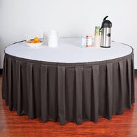 Snap Drape 5412GC29B3-512 Wyndham 21' 6 inch x 29 inch Charcoal Box Pleat Table Skirt with Velcro® Clips
