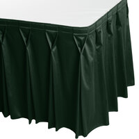 Snap Drape 5412EG29W3-739 Wyndham 17' 6" x 29" Jade Bow Tie Pleat Table Skirt with Velcro® Clips
