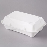 Eco Products EP-HC96 9 inch x 6 inch x 3 inch White Compostable Sugarcane Takeout Container - 250/Case