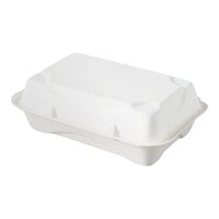 Eco-Products EP-HC96 9" x 6" x 3" White Compostable Sugarcane Takeout Container - 250/Case