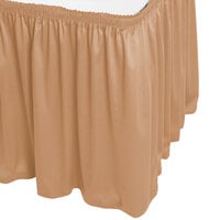 Snap Drape 5412CE29S3-049 Wyndham 13' x 29" Sandalwood Shirred Pleat Table Skirt with Velcro® Clips