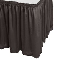 Snap Drape 5412CE29S3-512 Wyndham 13' x 29 inch Charcoal Shirred Pleat Table Skirt with Velcro® Clips