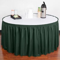 Snap Drape 5412EG29S3-739 Wyndham 17' 6 inch x 29 inch Jade Shirred Pleat Table Skirt with Velcro® Clips