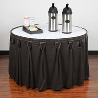 Snap Drape 5412CE29W3-512 Wyndham 13' x 29 inch Charcoal Bow Tie Pleat Table Skirt with Velcro® Clips