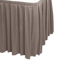 Snap Drape 5412GC29B3-097 Wyndham 21' 6" x 29" Gray Box Pleat Table Skirt with Velcro® Clips