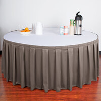 Snap Drape 5412GC29B3-097 Wyndham 21' 6 inch x 29 inch Gray Box Pleat Table Skirt with Velcro® Clips