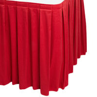 Snap Drape 5412EG29B3-001 Wyndham 17' 6" x 29" Red Box Pleat Table Skirt with Velcro® Clips
