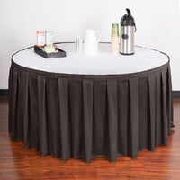 Snap Drape 5412EG29B3-512 Wyndham 17' 6 inch x 29 inch Charcoal Box Pleat Table Skirt with Velcro® Clips