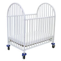L.A. Baby 24" x 38" White Deluxe Arched Mini-Crib with 3" Mattress