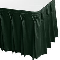 Snap Drape 5412CE29W3-739 Wyndham 13' x 29" Jade Bow Tie Pleat Table Skirt with Velcro® Clips