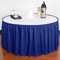 Snap Drape 5412EG29S3-572 Wyndham 17' 6 inch x 29 inch Royal Blue Shirred Pleat Table Skirt with Velcro® Clips