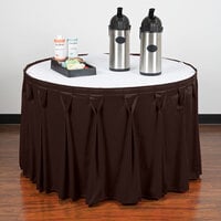 Snap Drape 5412CE29W3-005 Wyndham 13' x 29 inch Brown Bow Tie Pleat Table Skirt with Velcro® Clips