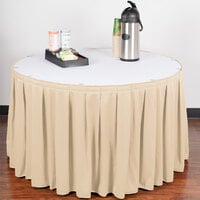 Snap Drape 5412CE29B3-235 Wyndham 13' x 29 inch Cream Box Pleat Table Skirt with Velcro® Clips