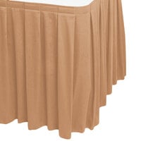 Snap Drape 5412CE29B3-049 Wyndham 13' x 29" Sandalwood Box Pleat Table Skirt with Velcro® Clips