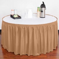 Snap Drape 5412EG29S3-049 Wyndham 17' 6 inch x 29 inch Sandalwood Shirred Pleat Table Skirt with Velcro® Clips