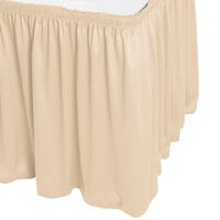 Snap Drape 5412EG29S3-235 Wyndham 17' 6 inch x 29 inch Cream Shirred Pleat Table Skirt with Velcro® Clips