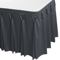 Snap Drape 5412CE29W3-583 Wyndham 13' x 29 inch Slate Blue Bow Tie Pleat Table Skirt with Velcro® Clips