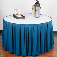 Snap Drape 5412CE29B3-710 Wyndham 13' x 29 inch Blueberry Box Pleat Table Skirt with Velcro® Clips