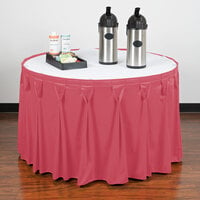 Snap Drape 5412CE29W3-050 Wyndham 13' x 29 inch Dusty Rose Bow Tie Pleat Table Skirt with Velcro® Clips