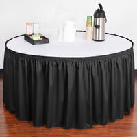 Snap Drape 5412EG29S3-014 Wyndham 17' 6 inch x 29 inch Black Shirred Pleat Table Skirt with Velcro® Clips