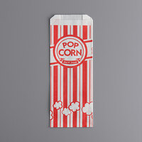 Carnival King 3 3/4 inch x 1 3/4 inch x 9 1/2 inch 1.1 oz. Popcorn Bag - 100/Pack