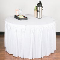 Snap Drape 5412CE29C2-010 Wyndham 13' x 29 inch White Continuous Pleat Table Skirt with Velcro® Clips