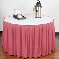 Snap Drape 5412CE29B3-050 Wyndham 13' x 29 inch Dusty Rose Box Pleat Table Skirt with Velcro® Clips
